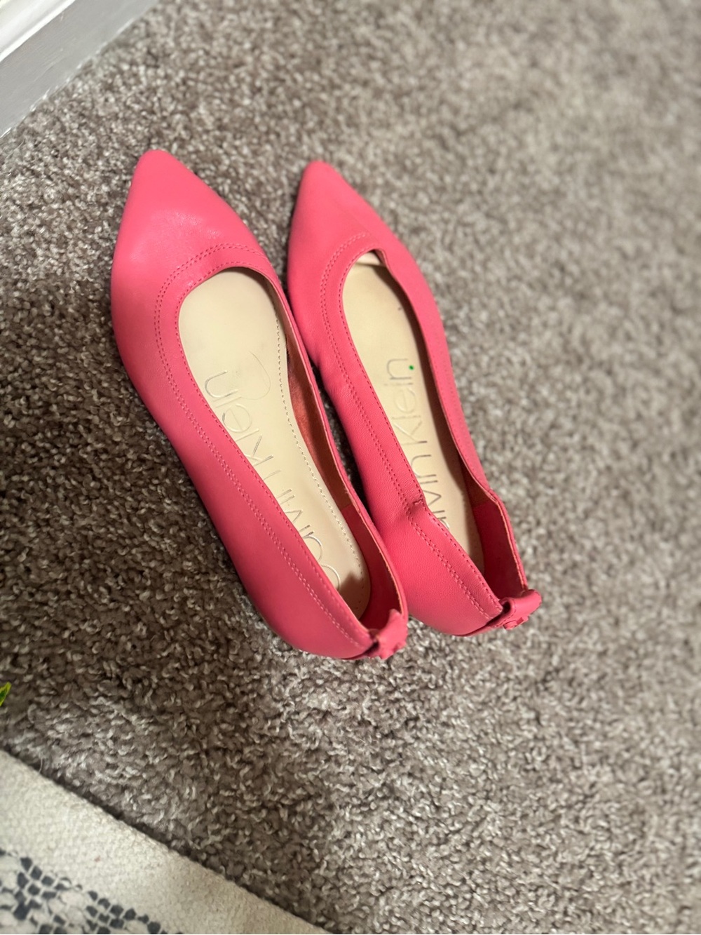 Calvin Klein Pink Pointed Toe Ballet Flats